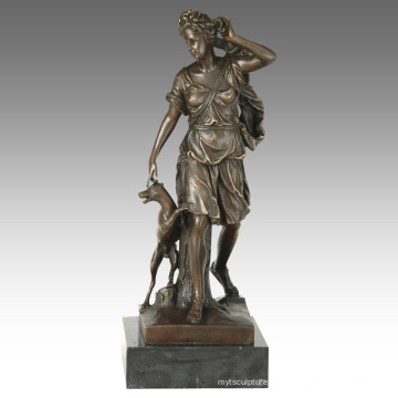 Mythology Figure Antique Statue Artemis Bronze Sculpture TPE-865